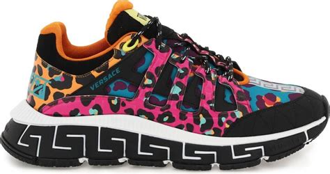 Shop Versace Leopard Trigreca Sneakers .